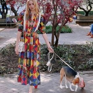 NWT DOEN Nicolette Countryside Patchwork Cotton Praire Maxi Dress sz M